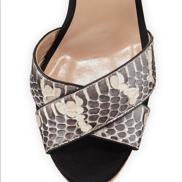 Valentino Garavani Cork-Heel Snake-Skin Sandals - Picture 4 of 8